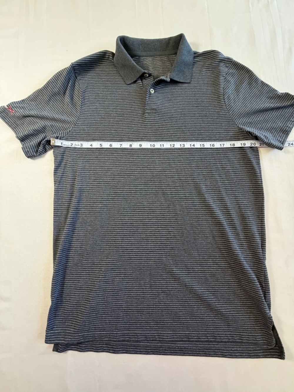 Polo Ralph Lauren RLX Gray Striped Golf Polo Shirt Size Medium - Picture 4 of 8